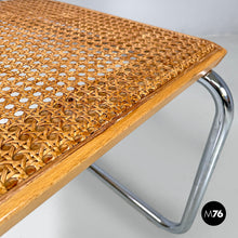 Load image into Gallery viewer, Chromed metal wood and Vienna straw chair, 1970s