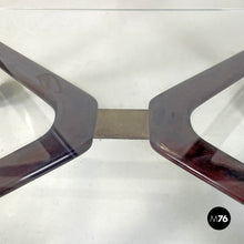 画像をギャラリービューアに読み込む, Wooden cart with two glass tops, 1950s