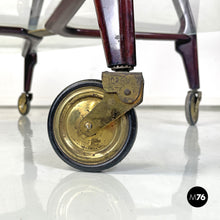 画像をギャラリービューアに読み込む, Wooden cart with two glass tops, 1950s
