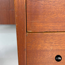 画像をギャラリービューアに読み込む, Wooden and black metal desk with three drawers, 1960s