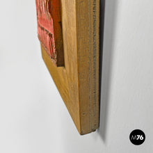 画像をギャラリービューアに読み込む, Red ceramic and golden wood sculpture painting by Carlos Carlè, 1974