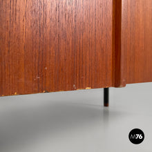 画像をギャラリービューアに読み込む, Wooden and black metal desk with three drawers, 1960s