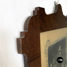 Charger l'image dans la galerie, Charcoal drawing with wooden frame, 1930s