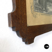 Charger l'image dans la galerie, Charcoal drawing with wooden frame, 1930s