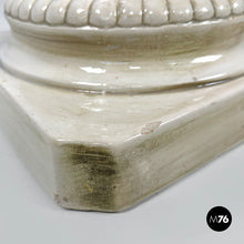 Charger l'image dans la galerie, Ceramic column pedestal with flowers, 1970s
