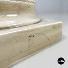 Charger l'image dans la galerie, Ceramic column pedestal with flowers, 1970s