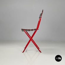 画像をギャラリービューアに読み込む, Red and black Celestina folding chair by Marco Zanuso for Zanotta, 1970s