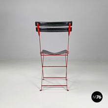 画像をギャラリービューアに読み込む, Red and black Celestina folding chair by Marco Zanuso for Zanotta, 1970s