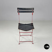 画像をギャラリービューアに読み込む, Red and black Celestina folding chair by Marco Zanuso for Zanotta, 1970s