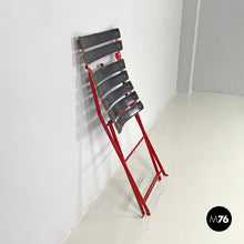 画像をギャラリービューアに読み込む, Red and black Celestina folding chair by Marco Zanuso for Zanotta, 1970s