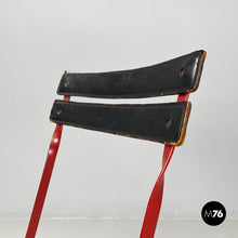 画像をギャラリービューアに読み込む, Red and black Celestina folding chair by Marco Zanuso for Zanotta, 1970s
