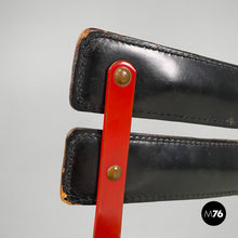 画像をギャラリービューアに読み込む, Red and black Celestina folding chair by Marco Zanuso for Zanotta, 1970s