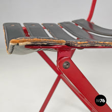 画像をギャラリービューアに読み込む, Red and black Celestina folding chair by Marco Zanuso for Zanotta, 1970s