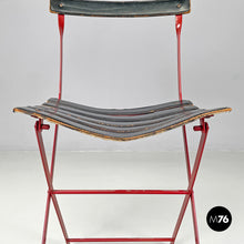 画像をギャラリービューアに読み込む, Red and black Celestina folding chair by Marco Zanuso for Zanotta, 1970s