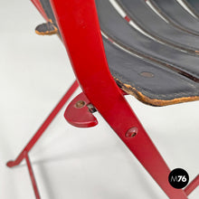 画像をギャラリービューアに読み込む, Red and black Celestina folding chair by Marco Zanuso for Zanotta, 1970s