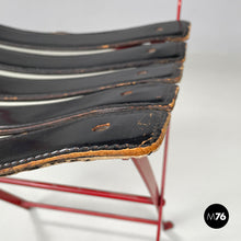 画像をギャラリービューアに読み込む, Red and black Celestina folding chair by Marco Zanuso for Zanotta, 1970s