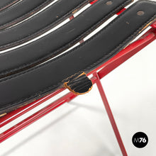 画像をギャラリービューアに読み込む, Red and black Celestina folding chair by Marco Zanuso for Zanotta, 1970s