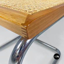 画像をギャラリービューアに読み込む, Wood, steel and Vienna straw Cesca style chairs, 1970s