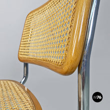 画像をギャラリービューアに読み込む, Wood, steel and Vienna straw Cesca style chairs, 1970s