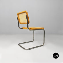 画像をギャラリービューアに読み込む, Wood, steel and Vienna straw Cesca style chairs, 1970s