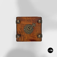 Load image into Gallery viewer, Glass and wood hourglass, 1850s