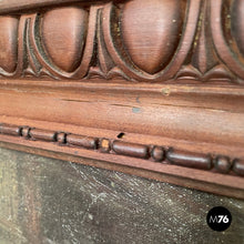 画像をギャラリービューアに読み込む, Picture with wooden decorated frame, 1960s