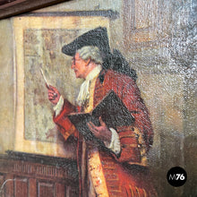 画像をギャラリービューアに読み込む, Picture with wooden decorated frame, 1960s