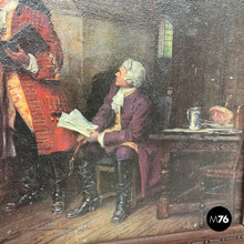 画像をギャラリービューアに読み込む, Picture with wooden decorated frame, 1960s