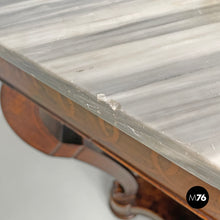 画像をギャラリービューアに読み込む, Console table in wood and marble with inlay decorations, 1840