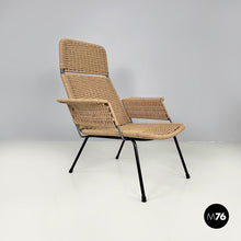 画像をギャラリービューアに読み込む, Armchairs in metal and beige rope, 1960s