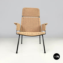 画像をギャラリービューアに読み込む, Armchairs in metal and beige rope, 1960s