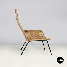 画像をギャラリービューアに読み込む, Armchairs in metal and beige rope, 1960s
