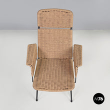 画像をギャラリービューアに読み込む, Armchairs in metal and beige rope, 1960s