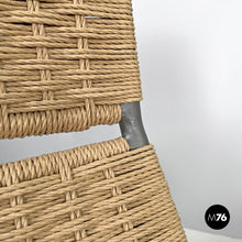 画像をギャラリービューアに読み込む, Armchairs in metal and beige rope, 1960s