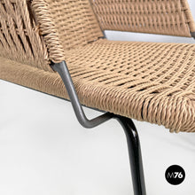 画像をギャラリービューアに読み込む, Armchairs in metal and beige rope, 1960s