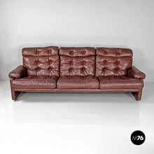 将图片加载到图库查看器,Brown leather sofa Coronado by Afra and Tobia Scarpa for B&B, 1970s