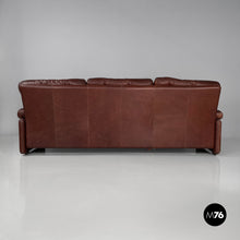 将图片加载到图库查看器,Brown leather sofa Coronado by Afra and Tobia Scarpa for B&B, 1970s