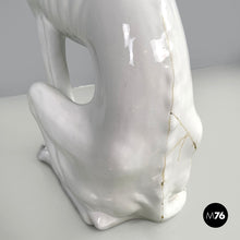 画像をギャラリービューアに読み込む, White ceramic dog sculpture by Roche Bobois, 1980s
