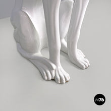 画像をギャラリービューアに読み込む, White ceramic dog sculpture by Roche Bobois, 1980s