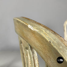 画像をギャラリービューアに読み込む, Green and gold wooden chairs with orange cushions, 1700s