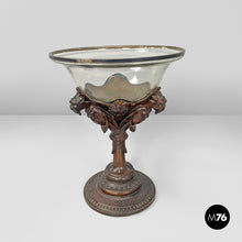 Charger l'image dans la galerie, Wooden cup with glass and silver hemisphere, early 1900s