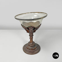 Charger l'image dans la galerie, Wooden cup with glass and silver hemisphere, early 1900s