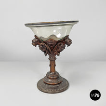 Charger l'image dans la galerie, Wooden cup with glass and silver hemisphere, early 1900s