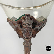 Charger l'image dans la galerie, Wooden cup with glass and silver hemisphere, early 1900s