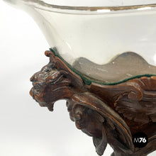 Charger l'image dans la galerie, Wooden cup with glass and silver hemisphere, early 1900s