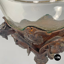 Charger l'image dans la galerie, Wooden cup with glass and silver hemisphere, early 1900s