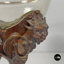 Charger l'image dans la galerie, Wooden cup with glass and silver hemisphere, early 1900s