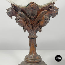 Charger l'image dans la galerie, Wooden cup with glass and silver hemisphere, early 1900s