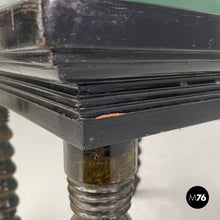 画像をギャラリービューアに読み込む, Green leather chairs with wooden decorations, 1930s