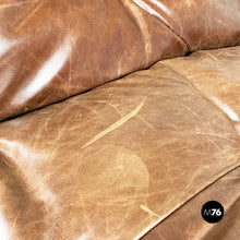 画像をギャラリービューアに読み込む, Brown leather Soriana sofa by Afra and Tobia Scarpa for Cassina, 1970s
